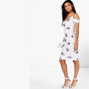Mia Cold Shoulder Floral Midi Dress